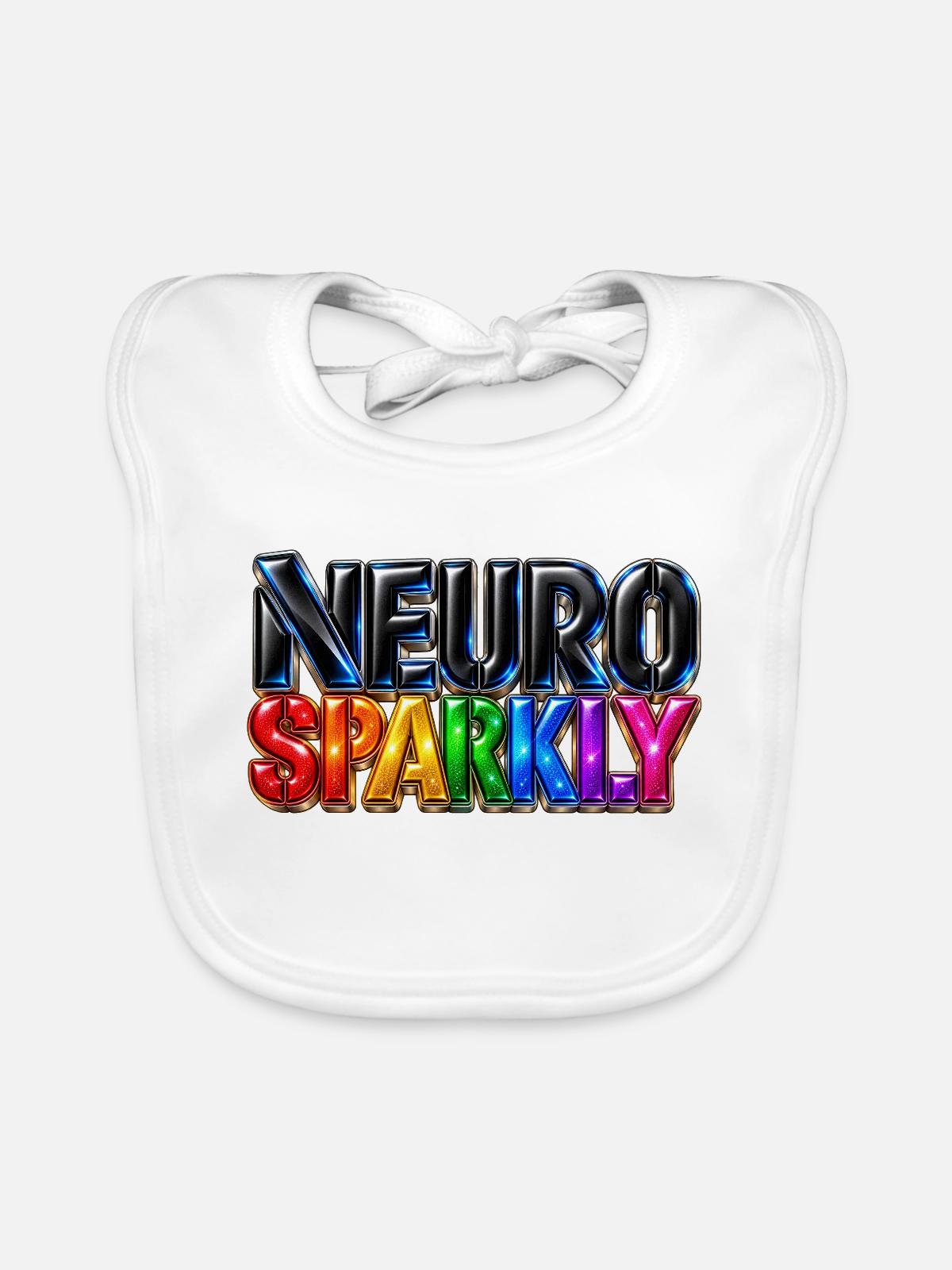 Neuro Sparkly - Baby Bio-Lätzchen - Weiß - Vorne