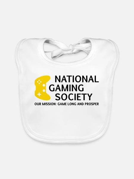National Gaming Society Design für Gaming Kultur - Baby Bio-Lätzchen - Weiß - Vorne