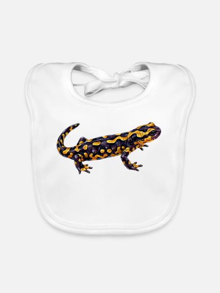 Leuchtender Flecken Salamander - Baby Bio-Lätzchen - Weiß - Vorne