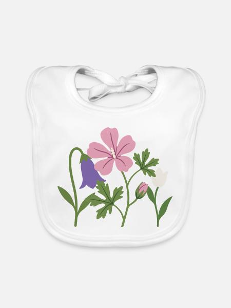 Blumen · Gartenfreunde · Tulpe - Baby Bio-Lätzchen - Weiß