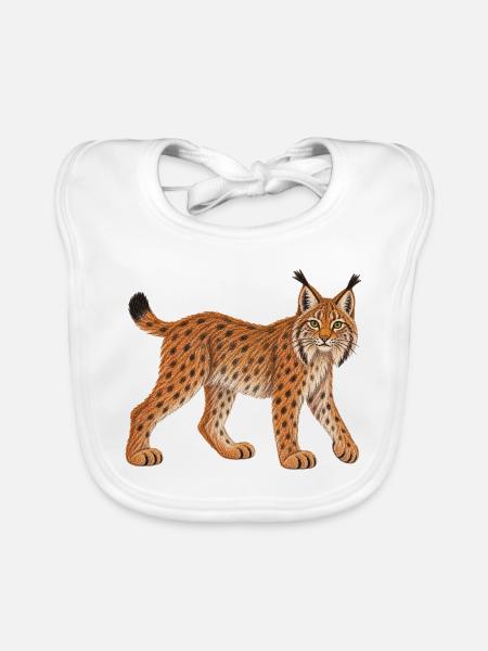 Luchs - Baby Bio-Lätzchen - Weiß - Vorne