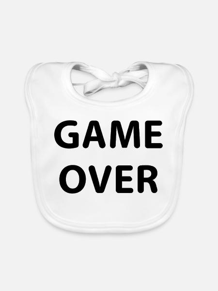 Game Over Gamer minimalistisch - Baby Bio-Lätzchen - Weiß - Vorne