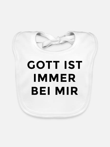 Gott ist immer bei mir - Baby Bio-Lätzchen - Weiß - Vorne