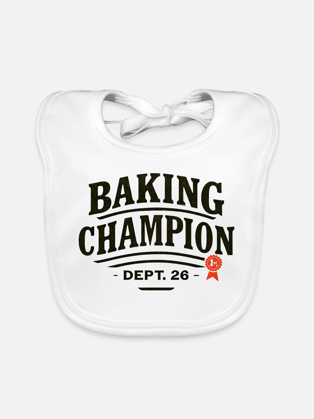 Backchampion Abzeichen – Dept 26 - Baby Bio-Lätzchen - Weiß - Vorne