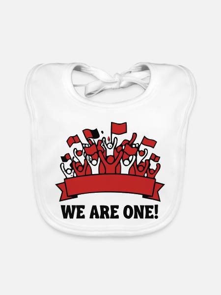 Fankurve We Are One Logo - Baby Bio-Lätzchen - Weiß - Vorne