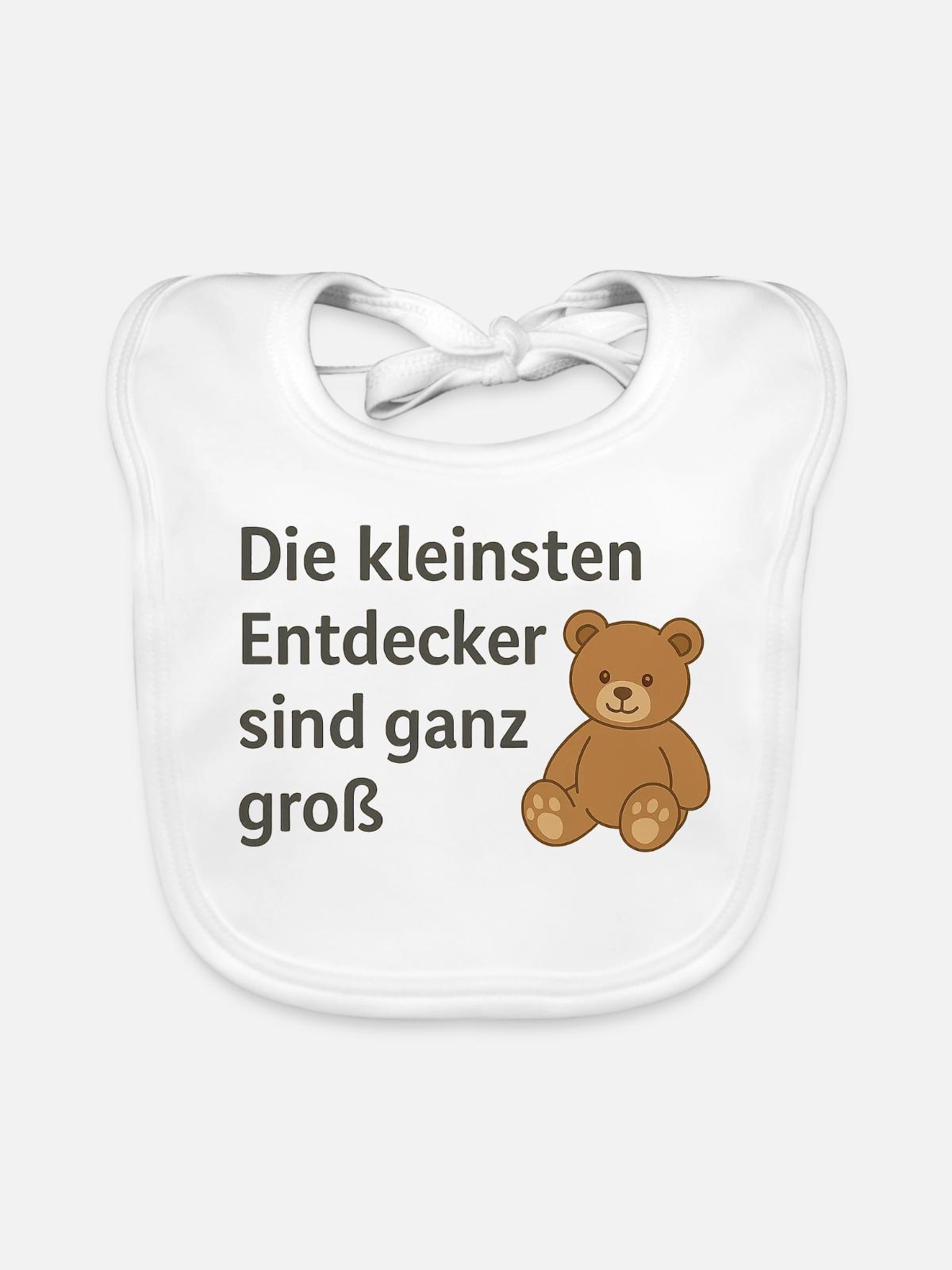 Kleine Entdecker, große Abenteuer - Baby Bio-Lätzchen - Weiß - Vorne