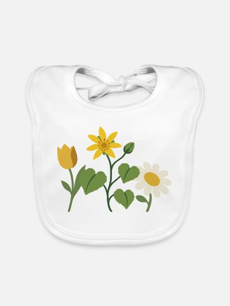 Blumen · Naturfreunde · Tulpe - Baby Bio-Lätzchen - Weiß - Vorne