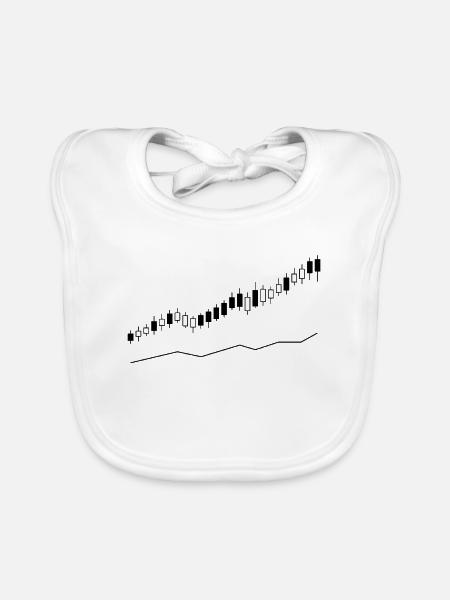 Bullenmarkt-Candlestick-Graph - Baby Bio-Lätzchen - Weiß - Vorne