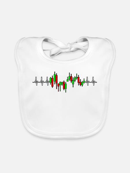 Trader Herzschlag Aktien Krypto Diagramm - Baby Bio-Lätzchen - Weiß - Vorne