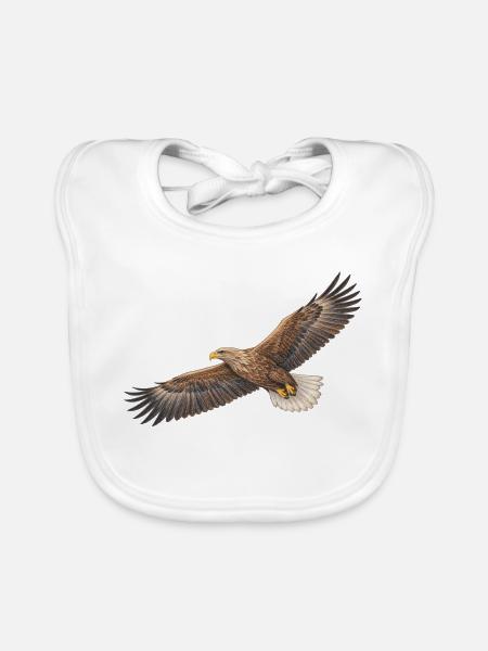 Weißwedeladler im majestätischen Flug - Baby Bio-Lätzchen - Weiß - Vorne