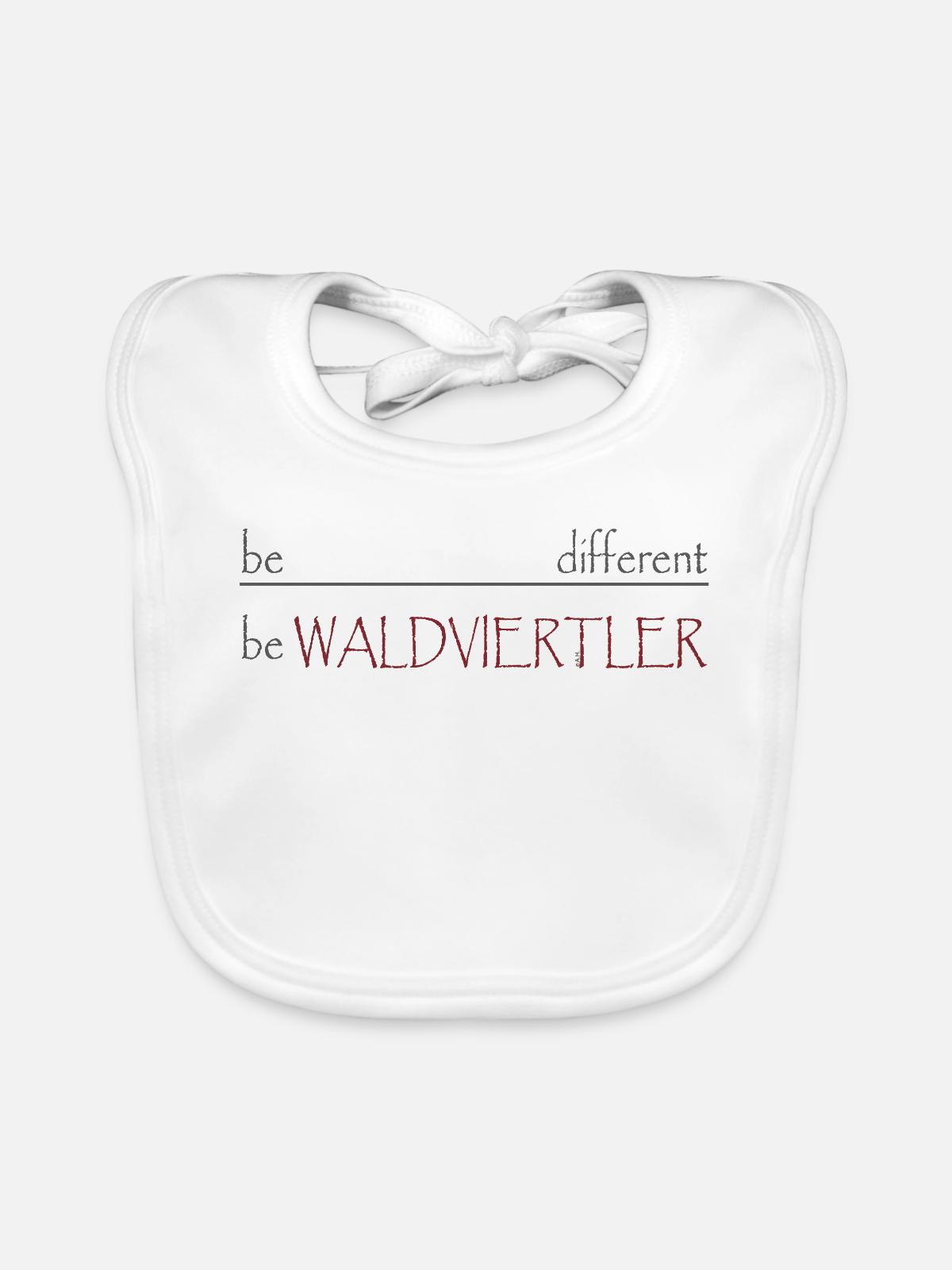 Be different - be WALDVIERTLER - Baby Bio-Lätzchen - Weiß - Vorne