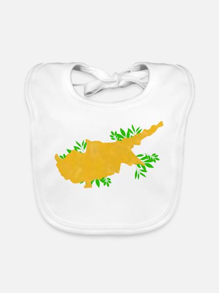Zypern Flagge - Cyprus Travel- Flaggen Karte  - Baby Bio-Lätzchen - Weiß - Vorne