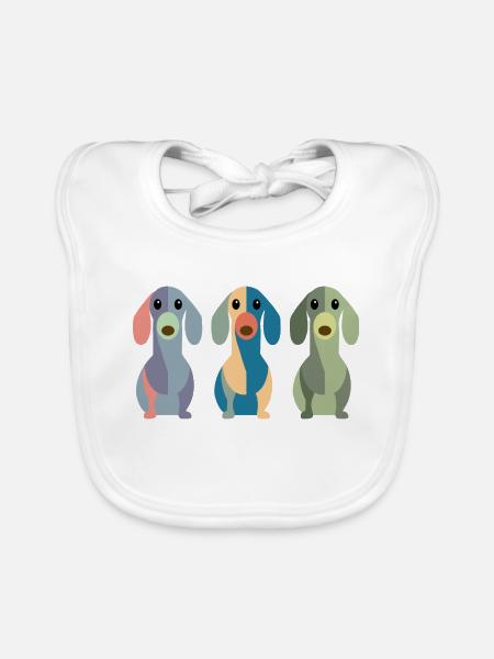 Dachshund Dackel - Baby Bio-Lätzchen - Weiß