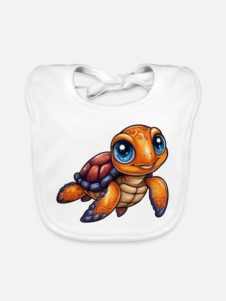 Kinder Schildkröte - Baby Bio-Lätzchen - Weiß