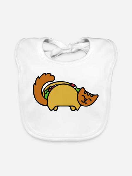 Taco-Katzenparade - Baby Bio-Lätzchen - Weiß - Vorne