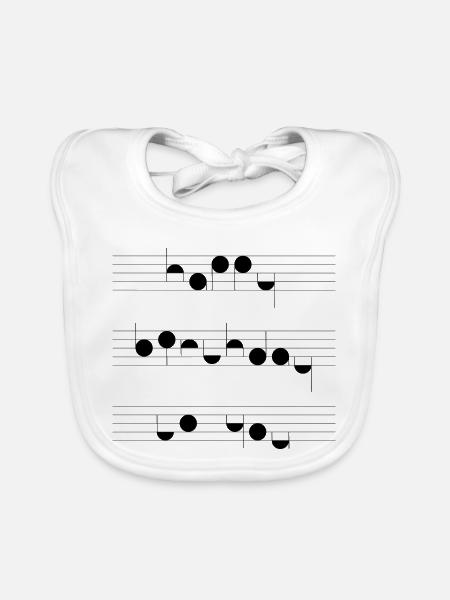 Happy Birthday – Musikalischer Geburtstagsgruß - Baby Bio-Lätzchen - Weiß - Vorne