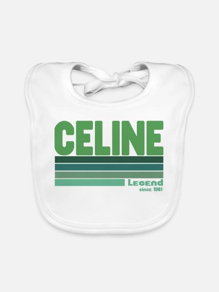 Céline-grüne Legende - Baby Bio-Lätzchen - Weiß - Vorne