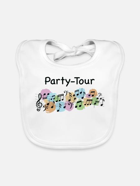 Party-Tour – Musikalischer Partyspaß - Baby Bio-Lätzchen - Weiß - Vorne