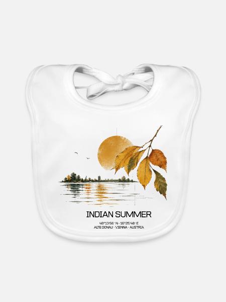 INDIAN SUMMER - Baby Bio-Lätzchen - Weiß - Vorne