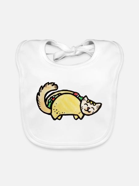 Taco Cat Sunshine - Baby Bio-Lätzchen - Weiß - Vorne