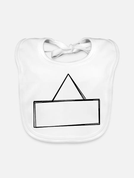 Holzschild handgezeichnet - Baby Bio-Lätzchen - Weiß - Vorne