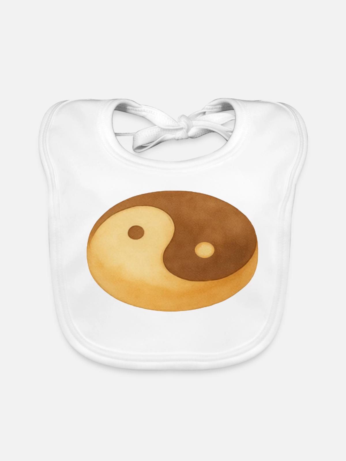 Yin-Yang-Keks - Baby Bio-Lätzchen - Weiß - Vorne