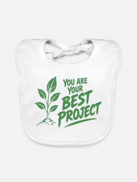 You Are Your Best Project Achtsamkeit Pflanzen - Baby Bio-Lätzchen - Weiß - Vorne