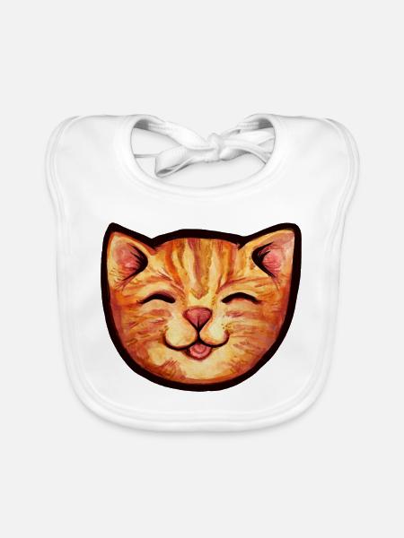 Sonnenkat Aquarell Lächeln - Baby Bio-Lätzchen - Weiß - Vorne