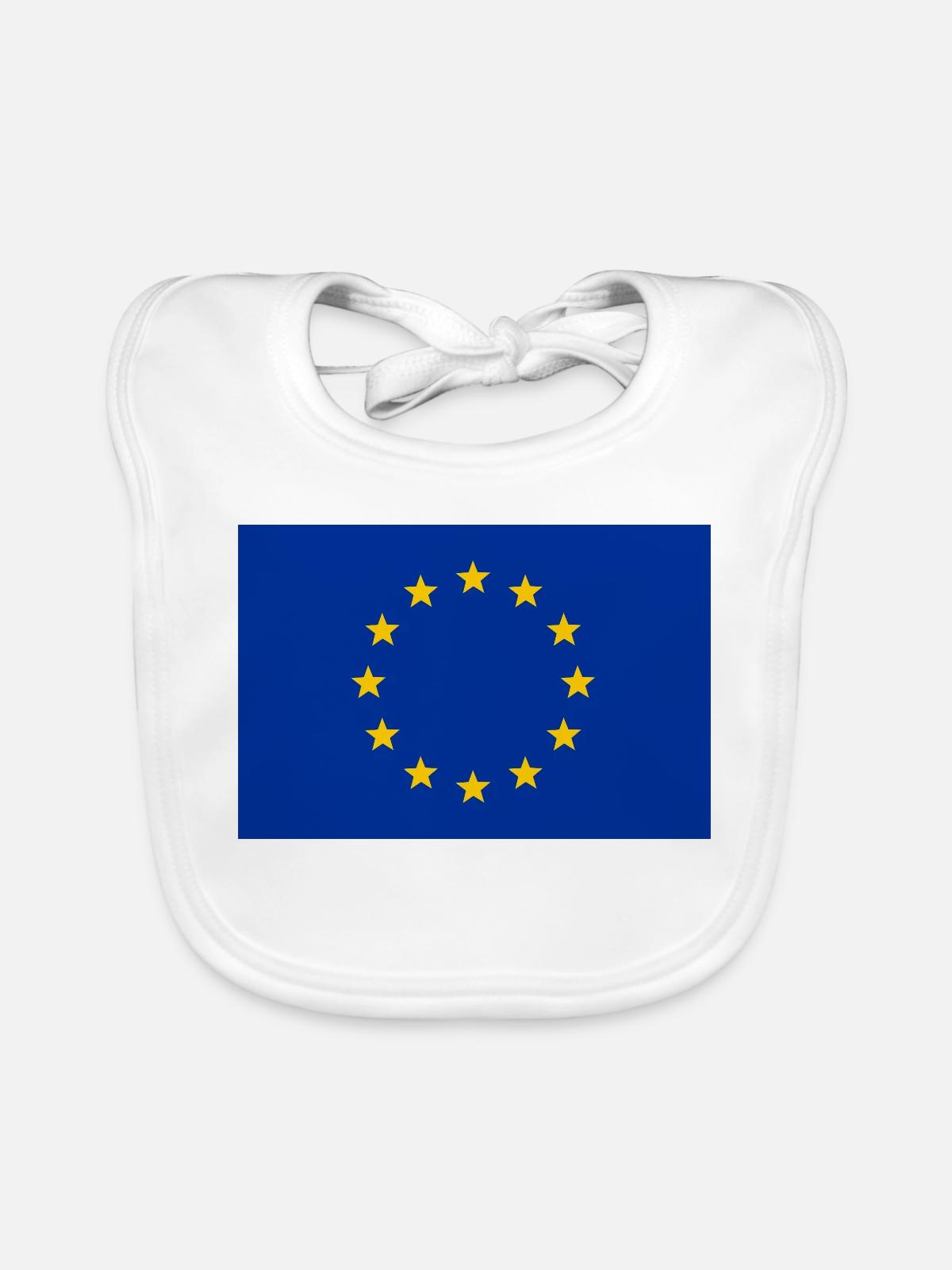 EU-Flagge - Baby Bio-Lätzchen - Weiß - Vorne