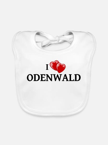 I Love Odenwald - Baby Bio-Lätzchen - Weiß - Vorne