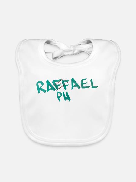 Geschenkidee für Raphael  - Baby Bio-Lätzchen - Weiß - Vorne