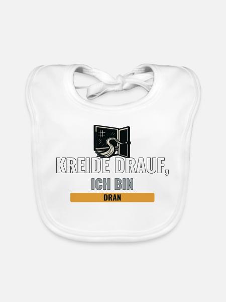 Erste eigene Klasse, Kreide und Schulstart - Baby Bio-Lätzchen - Weiß - Vorne
