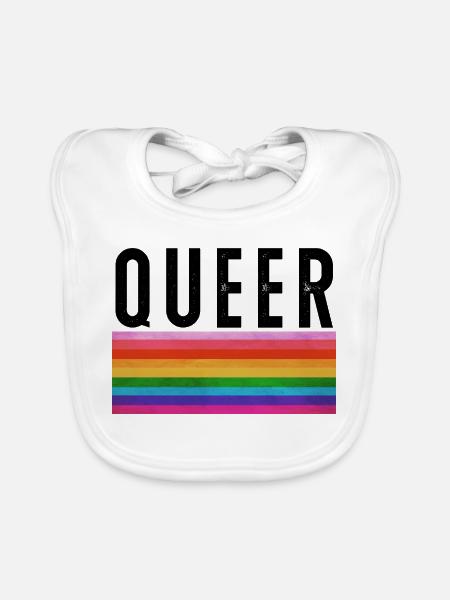 Vintage-Queer - Baby Bio-Lätzchen - Weiß