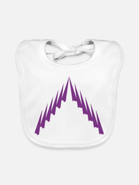 Purple Peak Geomuster - Baby Bio-Lätzchen - Weiß - Vorne