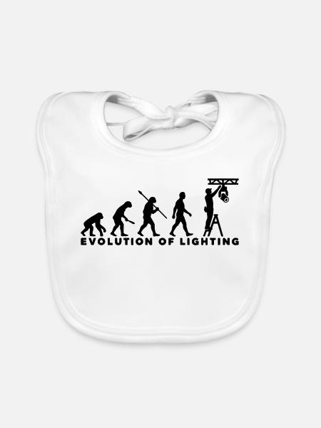 Evolution of Lighting – Veranstaltungstechnik - Baby Bio-Lätzchen - Weiß - Vorne