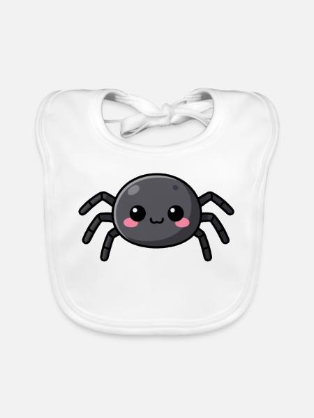 Niedliche Kawaii Halloween Spinne Geschenk Kinder  - Baby Bio-Lätzchen - Weiß - Vorne
