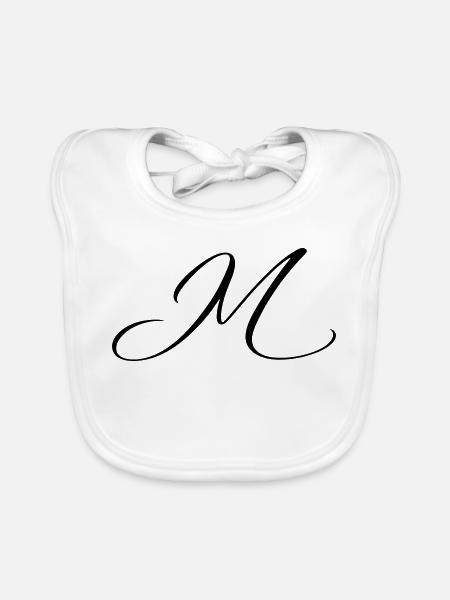 Name mit Anfangsbuchstabe M Mia Matteo - Baby Bio-Lätzchen - Weiß - Vorne