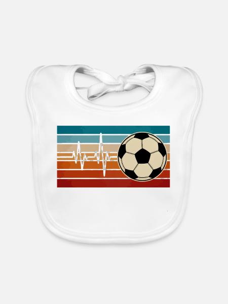 Fußball Herzschlag Herzschlag Herzschlag - Baby Bio-Lätzchen - Weiß - Vorne