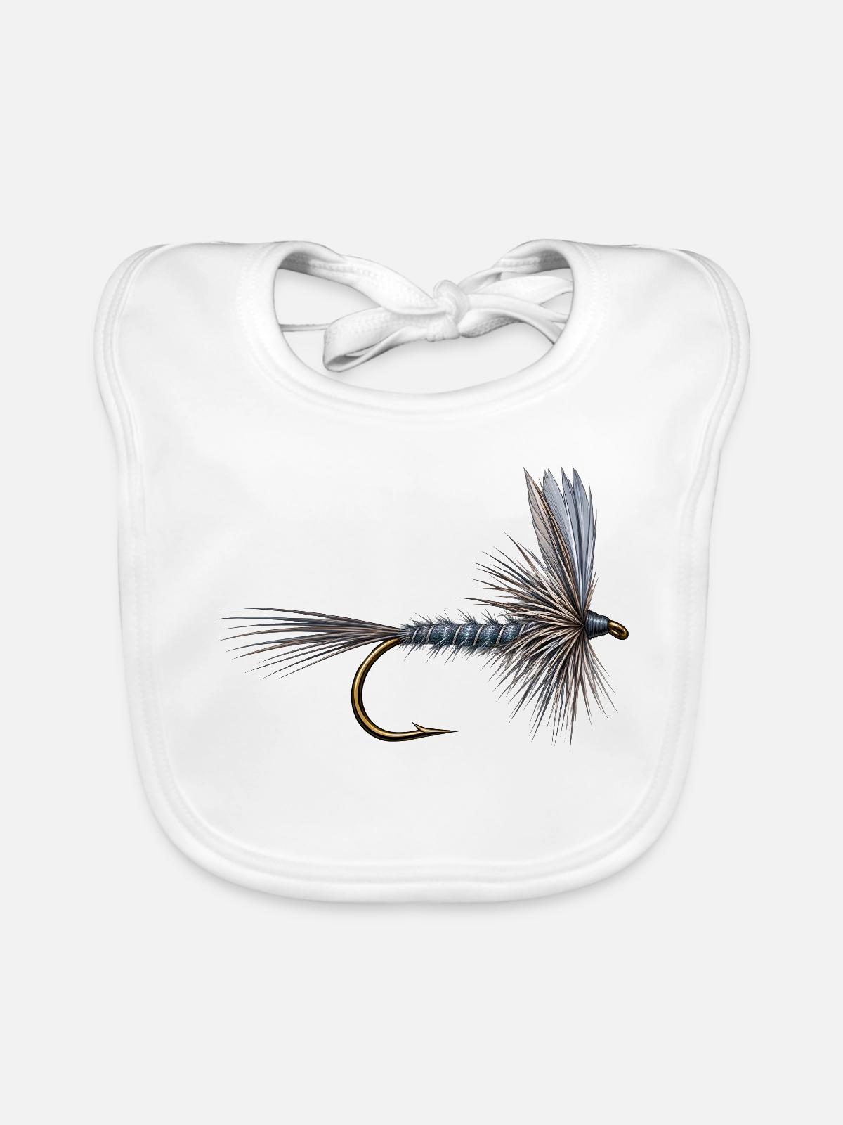 Blue Dun Streamer - Baby Bio-Lätzchen - Weiß - Vorne