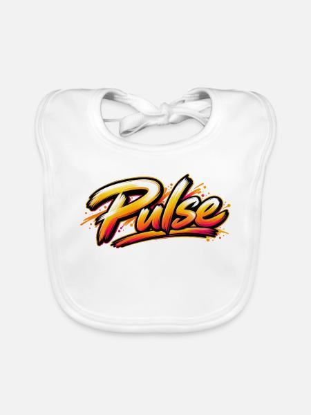 Pulse Graffiti Farbexplosion - Baby Bio-Lätzchen - Weiß - Vorne