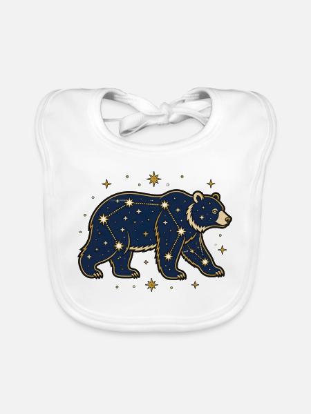 Sternbild Bär Großer Bär Astronomie Vektor Shirt - Baby Bio-Lätzchen - Weiß - Vorne