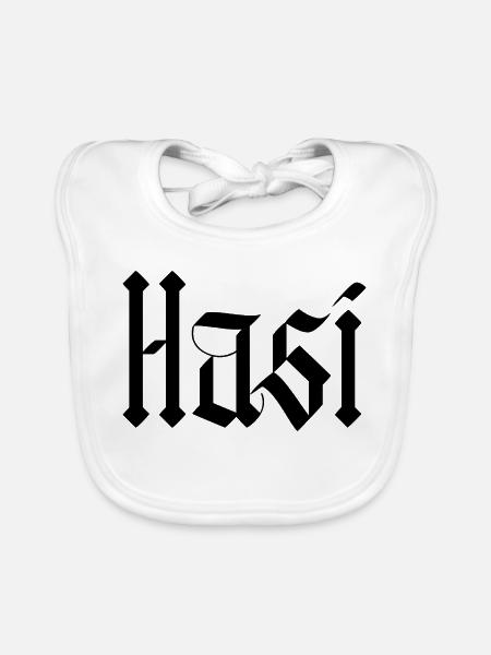 hasi / gothik stil  - Baby Bio-Lätzchen - Weiß - Vorne