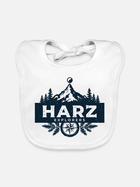 Harz Explorers Outdoor - Baby Bio-Lätzchen - Weiß - Vorne