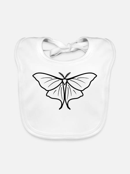 Moon Butterfly - Baby Bio-Lätzchen - Weiß - Vorne