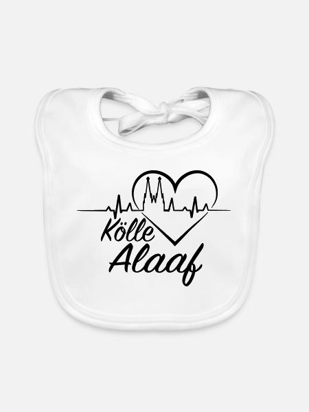 Kölle Alaaf - Baby Bio-Lätzchen - Weiß - Vorne