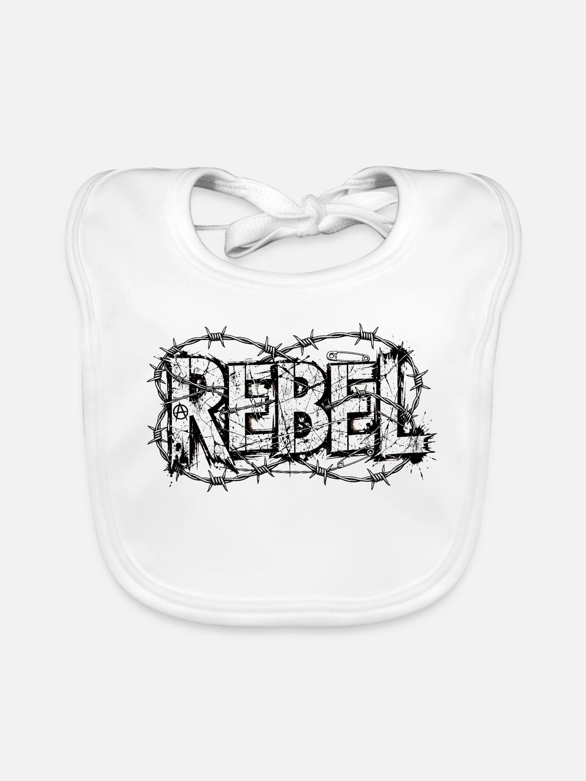 Rebellen-Stacheldrahttypografie - Baby Bio-Lätzchen - Weiß - Vorne