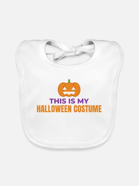 Das ist mein Halloween-Kostüm - Baby Bio-Lätzchen - Weiß - Vorne