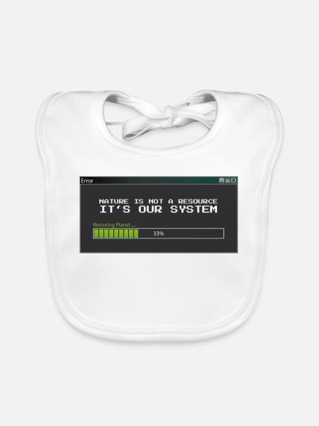 Nature Is Our System - Eco Pixel Art - Baby Bio-Lätzchen - Weiß