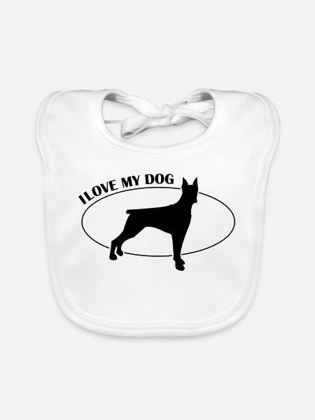 dog_design_love - Baby Bio-Lätzchen - Weiß - Vorne