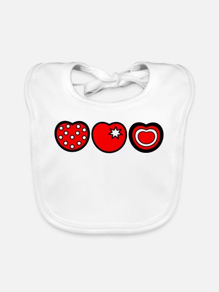 Rotes Pop-Art Kreise Muster - Baby Bio-Lätzchen - Weiß - Vorne